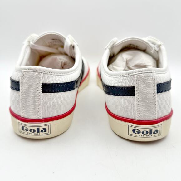 Gola Mens Comet Sneakers EU 43 US 10 White Navy Red Canvas NIB - Picture 10 of 13